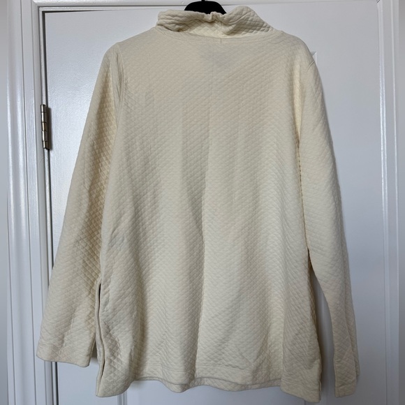 L.L. Bean Women's SoftLight Quilted Top, Funnelneck Pullover - Picture 3 of 4